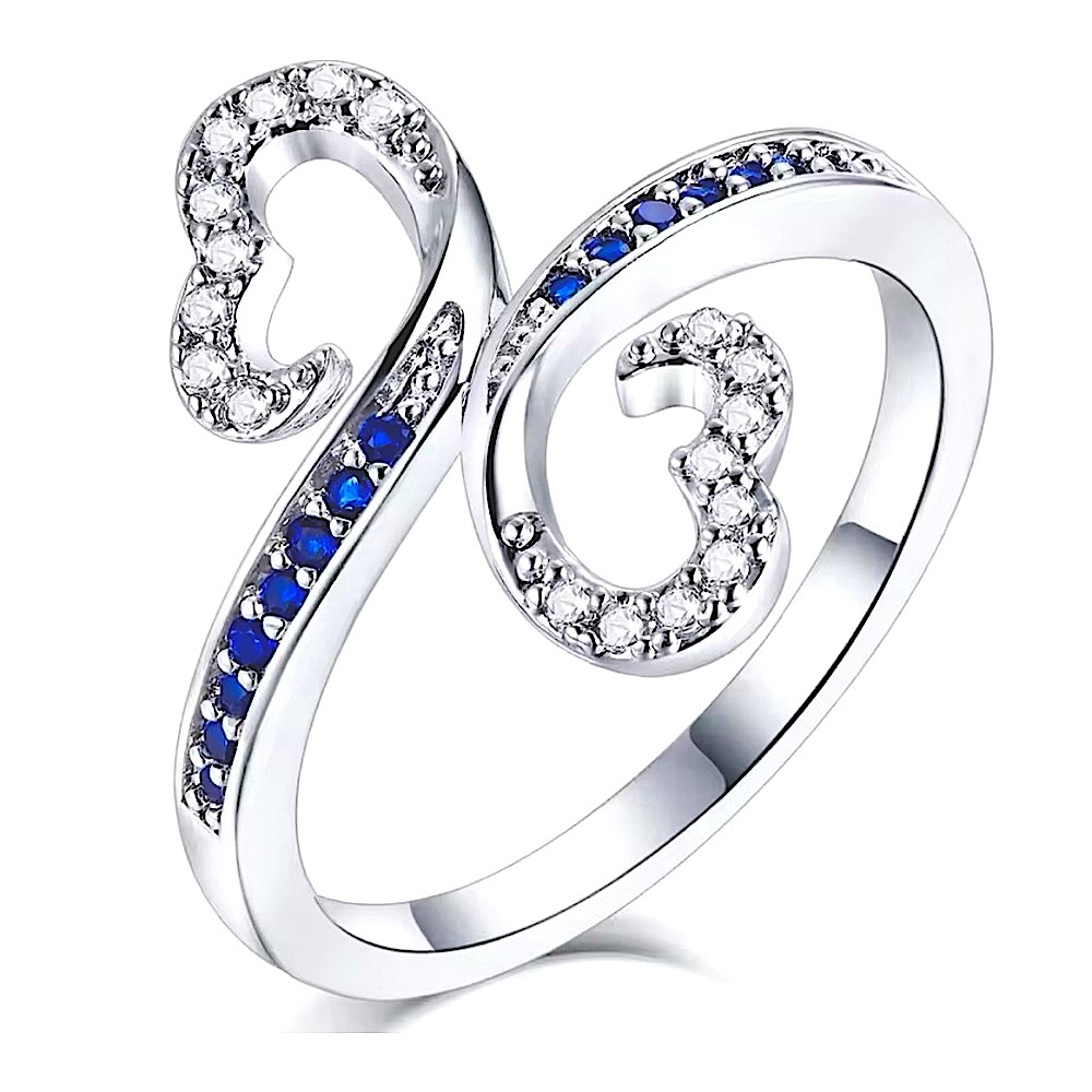 NEW HEART HALO‎ RING, WHITE GOLD PLATED 925 SILVER, LOVE RING, CUTE RING, SIZE 6 - Picture 3 of 12